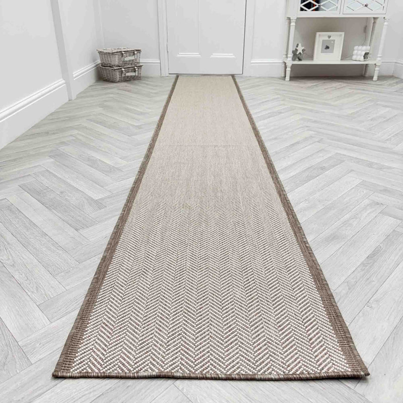 Runner Geometric Flatweave Indoor / Outdoor Area Rug, Runner 60 x 390 cm