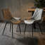 Chaises de salle à manger Ellie en similicuir gris, ensemble de 2