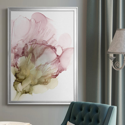 Floraison rose II, toile encadrée de qualité supérieure - prête à être accrochée