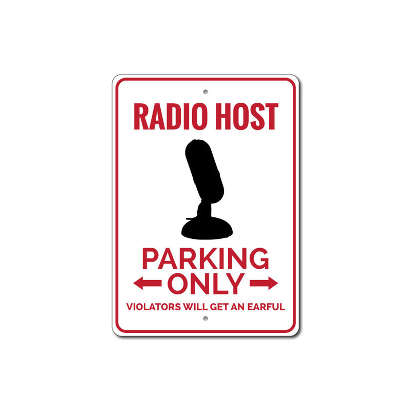 Enseigne de station de radio en aluminium, H 14 po x l 10 po x P 0,04 po