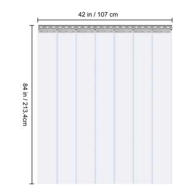 Clear PVC Strip Curtain, 84 in Height x 42 in Width x 0.08 in Thickness, 7 PCS Walk in Freezer Cooler Curtain Strips, Smooth Waterproof Plastic Door Strips for Warehouse, Freezer, Garage Doors