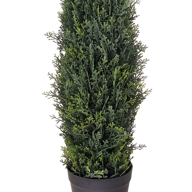 Topiaire cône en plastique traité aux rayons UV en pot 36 po, H 36 po x l 9 po x P 9 po