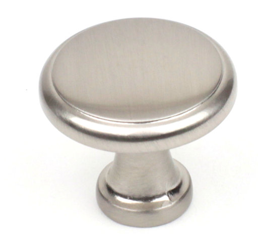 Poignée champignon de diamètre 1 3/8 po à la main peinte à la main Builder's, Nickel satiné