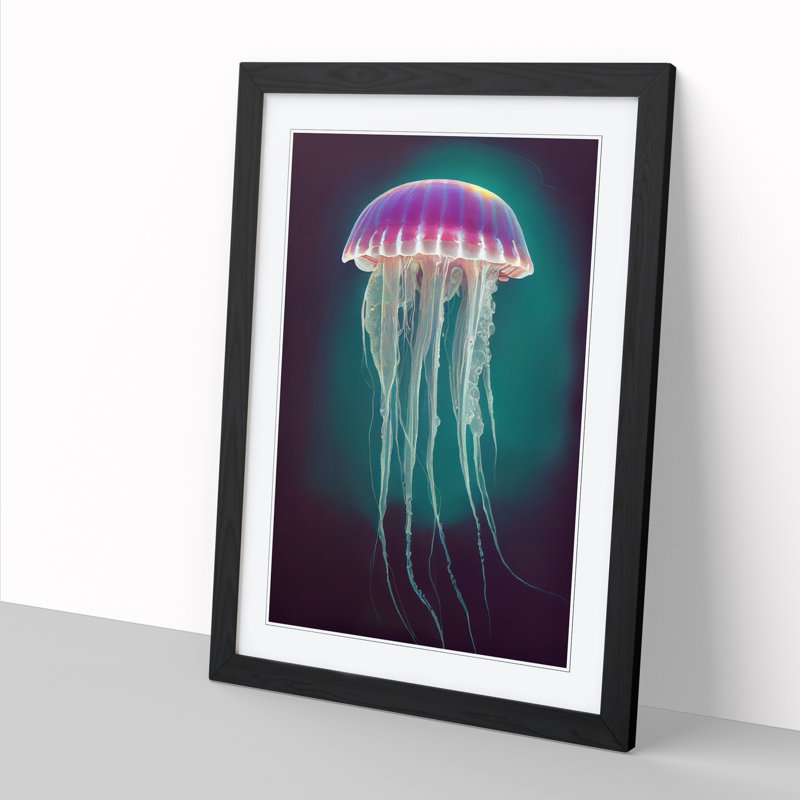 Lennetta Jellyfish Vol.3 - Picture Frame Print, 46cm H x 2cm W x 3cm D, Walnut