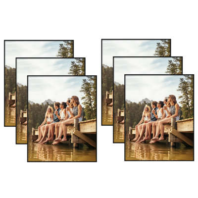 Front Loading Picture Frame Set - Perfect For Photos And Wall Decor - Black - 6 Pack