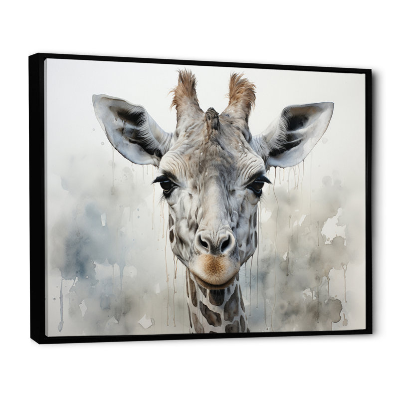 Kristyanne Giraffe Graceful Necks - imprimé, H 16 po x l 32 po x P 1 po, Cadre flottant noir