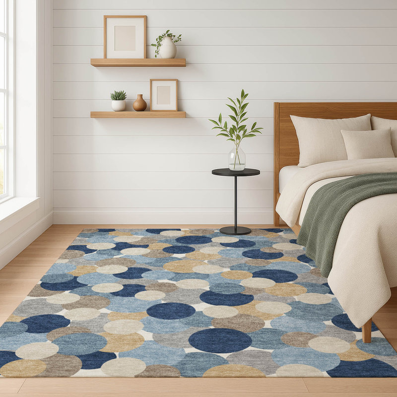 Tapis intérieur / extérieur lavable à la machine Chantille ACN2450, Bleu, 2 pi 6 po x 3 pi 10 po