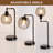 Industrial Dimmable Metal Desk Lamp with USB & Type-C & AC Outlet & Bulbs