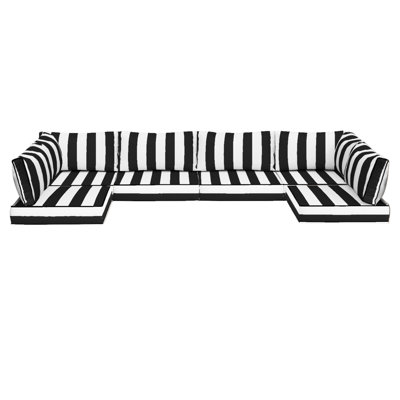 Ensemble de remplacement pour coussins modulaires d'extérieur 14 pièces, coussins de mobilier de patio à assise profonde, coussins de canapé imperméables et résistants à la décoloration pour ensembles de conversation en osier de 6 sièges