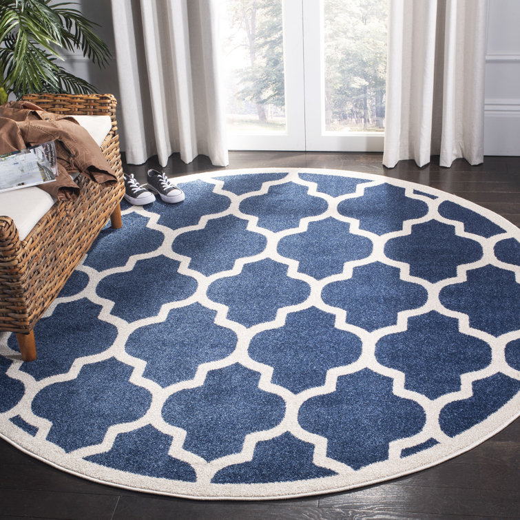 Ammundsen Geometric Navy Area Rug