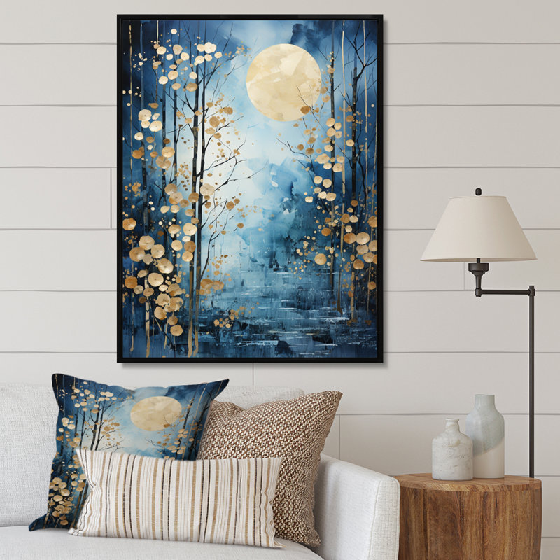 Virko Moonlit Symphony II - impression, H 20 po x l 12 po x P 1 po, Cadre flottant noir