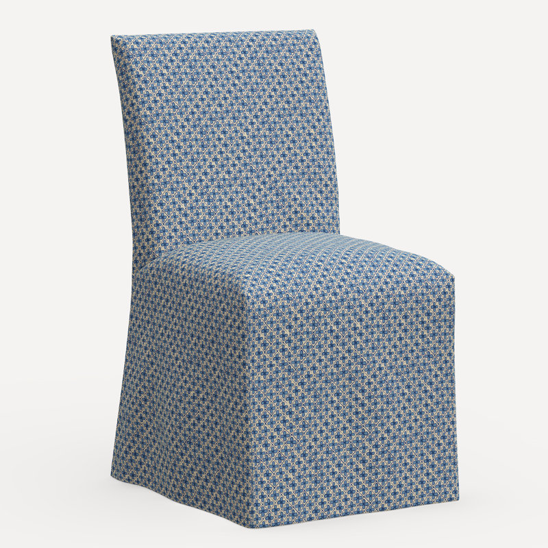 Sadia Slipcover Chair, Jr Aalap Blue Geometric