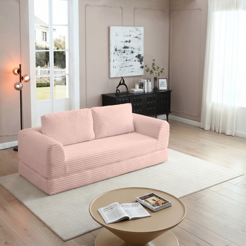 Canapé-lit pliant en velours côtelé 2 en 1 l 41 po x P 41 po Aijia