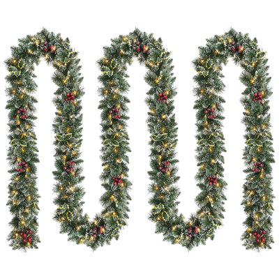 240" Frosted Pre-Lit Pine Garland