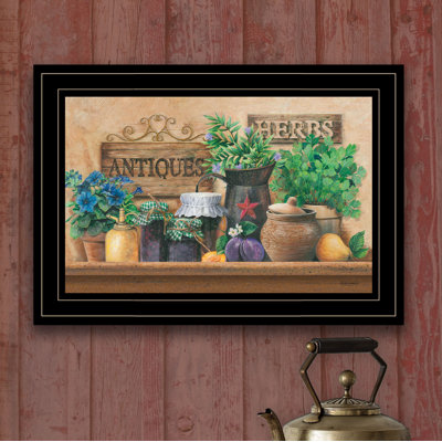 Antiques and Herbs Framed Wall Art for Living Room, Home Wall Decor by Ed Wargo