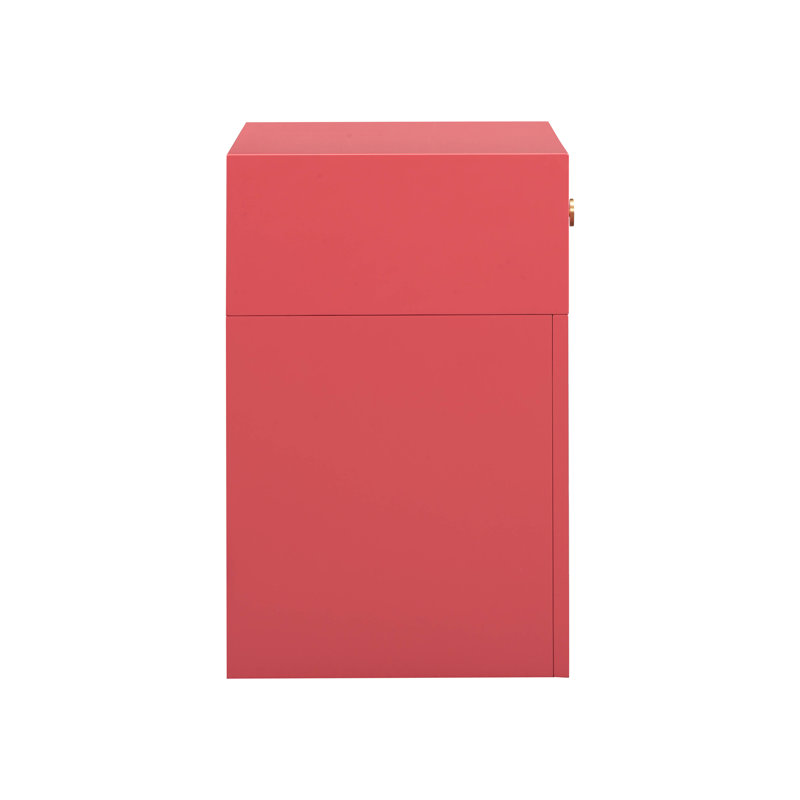 66cm W Solid + Manufactured Wood Bedside Table, Pink