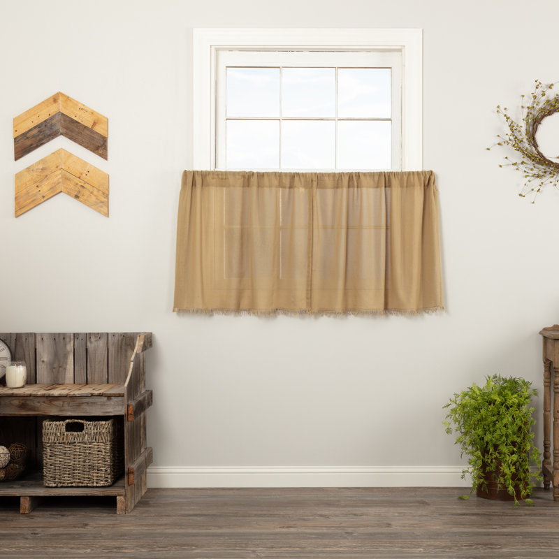 Rideau café en coton de couleur unie 72 po Théo, 24 po x 36 po
