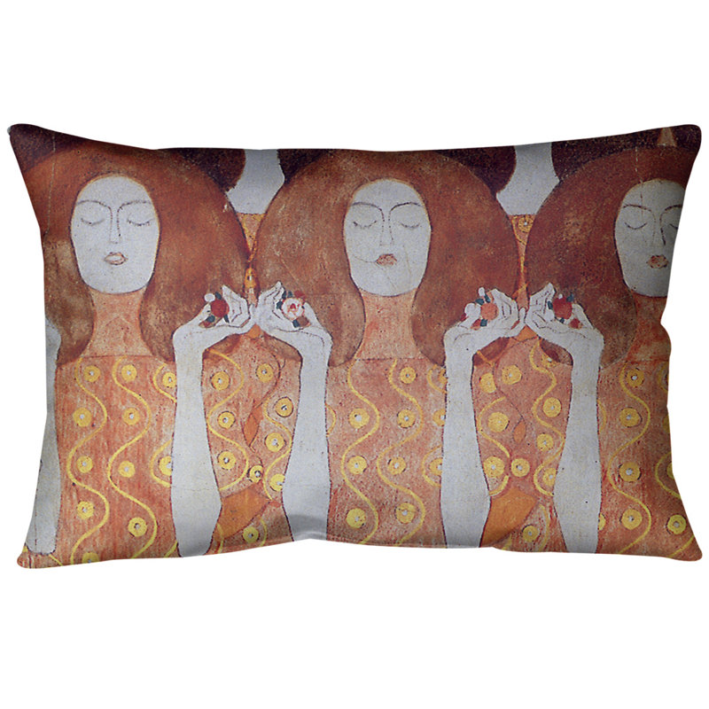Coussin lombaire de mariés anges, Orange, Faux lin