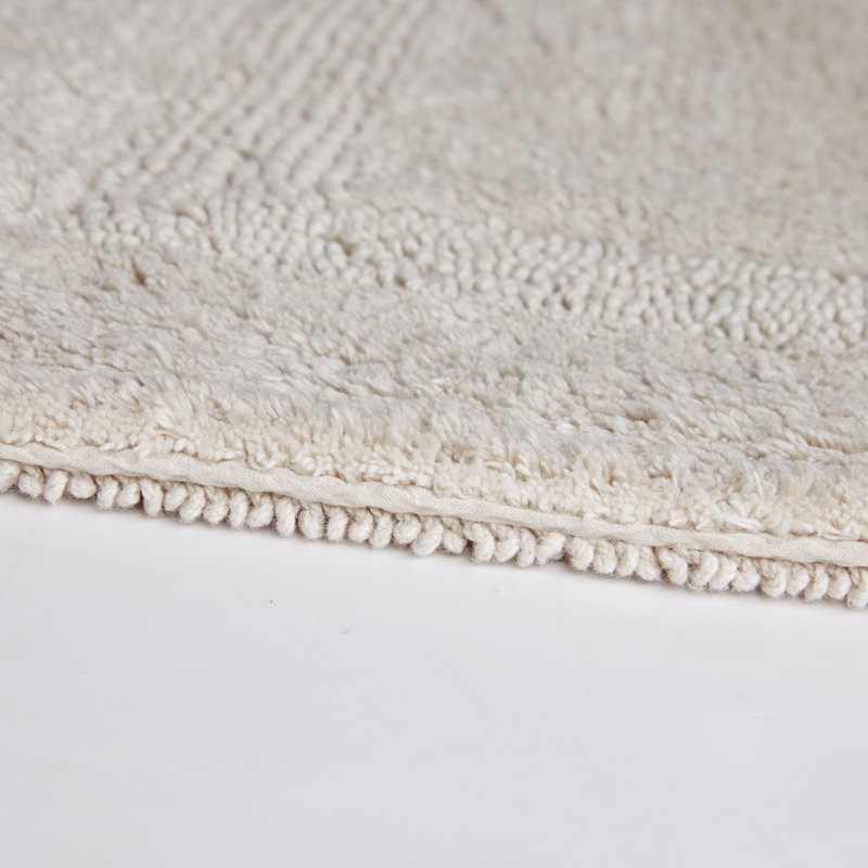 Edilio Cotton Bath Rug, Linen, 36'' W x 24'' L