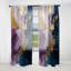 Darbonne - Réalité mauve et bleue sur toile IV - Rideau en velours moderne - obscurcissant - 1 panneau-64655454