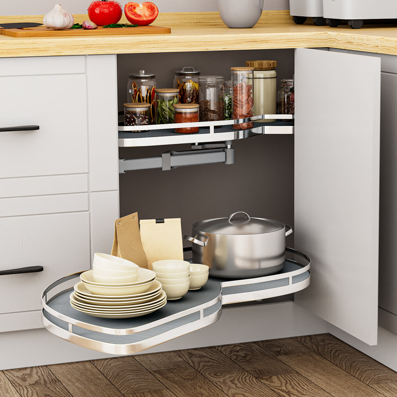  Left-Swing Pull-Out Kitchen Cabinet Organizer For Pantry Storage