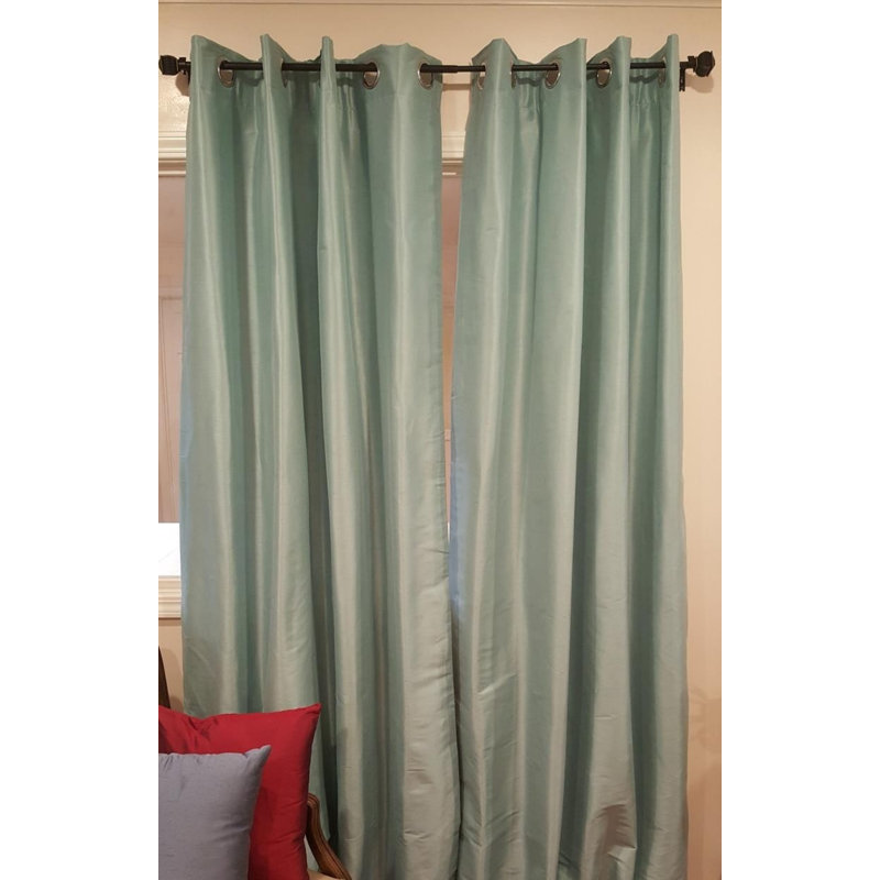 Eury Semi Sheer Curtain Single Panel, Azure, 50" W x 96" L