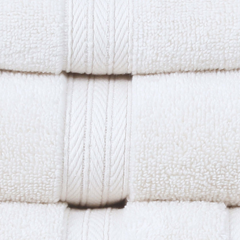 Elegance Essentials 550GSM 100% Cotton Zero Twist Super Absorbent Wash Cloth (Set of 12) - 13"x13", Ivory