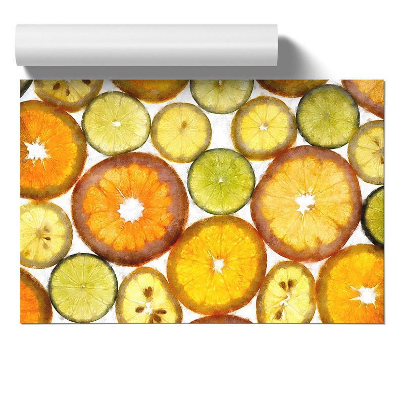 Sliced Citrus Fruit Painting - Frameless Print, 21cm H x 30cm W x 0.1cm D