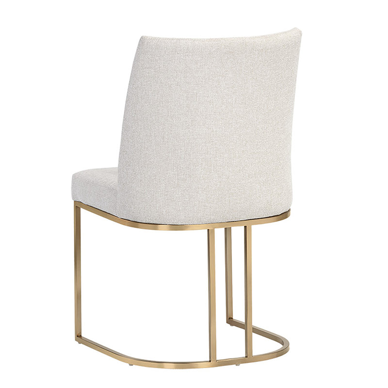 Rayla Upholstered Dining Chair, Cream Performance Basketweave