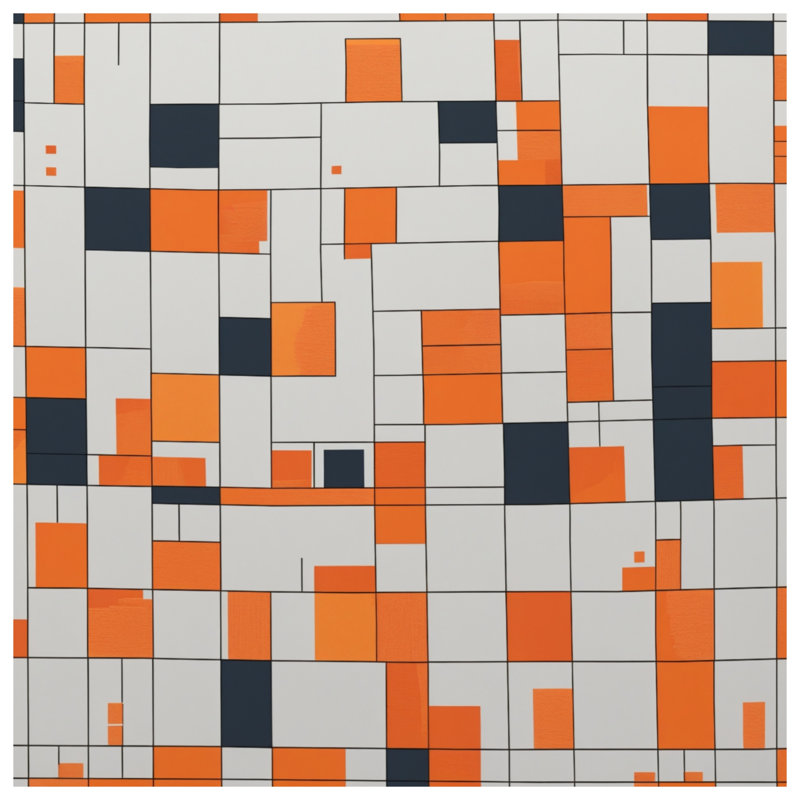 Coussins décoratifs à double face orange, blanc et noir, 14 x 14 inches