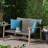 Metal & Wood Grey For Outdoor Spaces, Handwoven Seat, Frame With Iron Enhancements Patio In Grey, Resilient Accents Durability-736571319