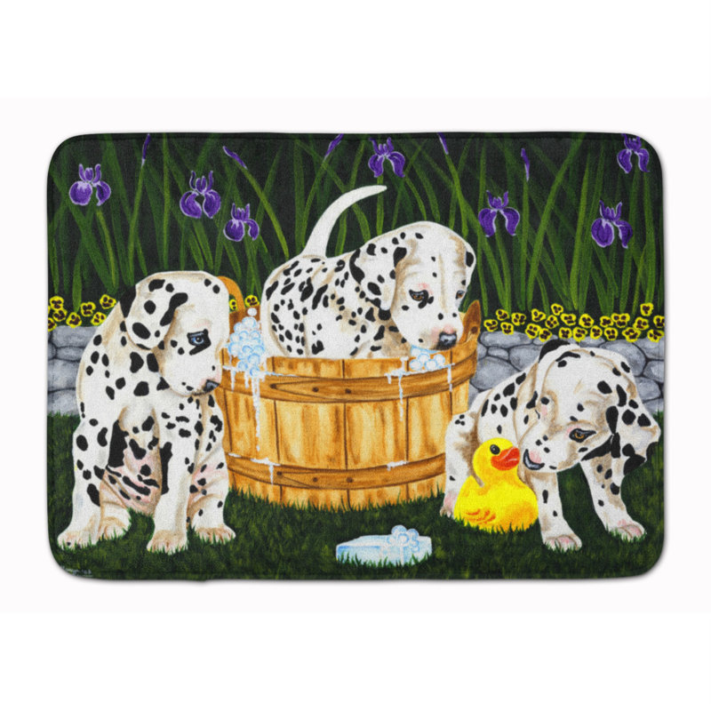 Tapis pour salle de bain en mousse à mémoire de forme soap dalmatien pass