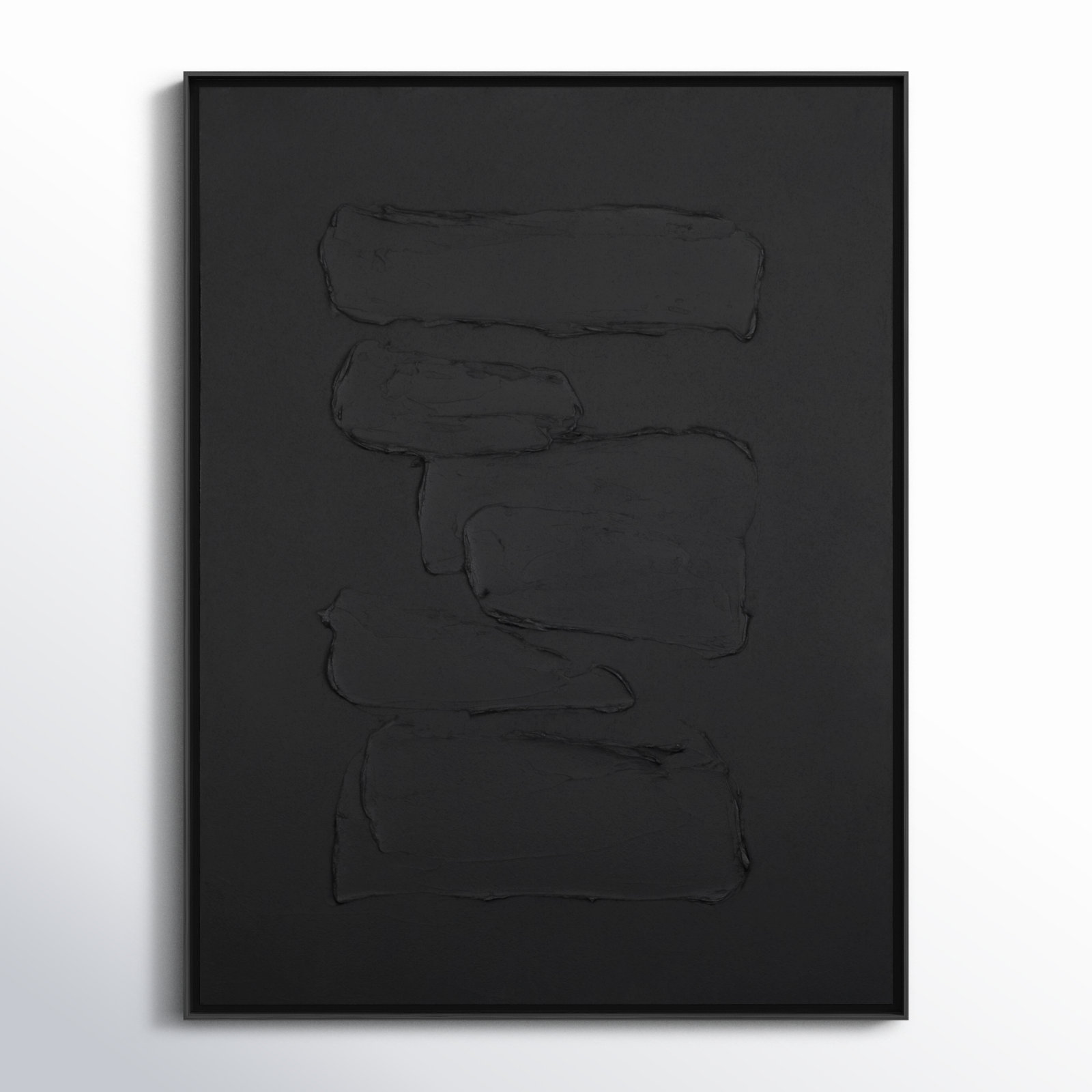 Adriana "Hemkund Abstract" Painting, 48" H x 36" W, Black
