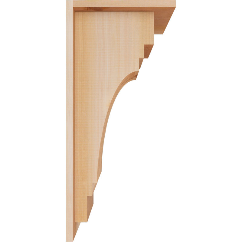 7 1/2"W x 10"D x 22"H Pescadero Smooth Corbel w/Backplate, Western Red Cedar, 22" H x 7.5" W x 10" D, Western Red Cedar