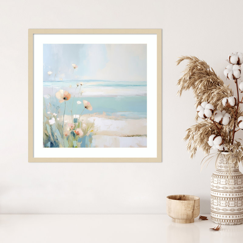 «Blue Abstracted Waters II» par Irena Orlov, impression sur bois encadrée, H 33 po x l 33 po