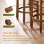 Ensemble de 3 tabourets de bar de style Mid-Century en lin beige avec tabouret de bar à dossier bas avec structure en bois massif, élégant et confortable-225828461-225828465-223294455