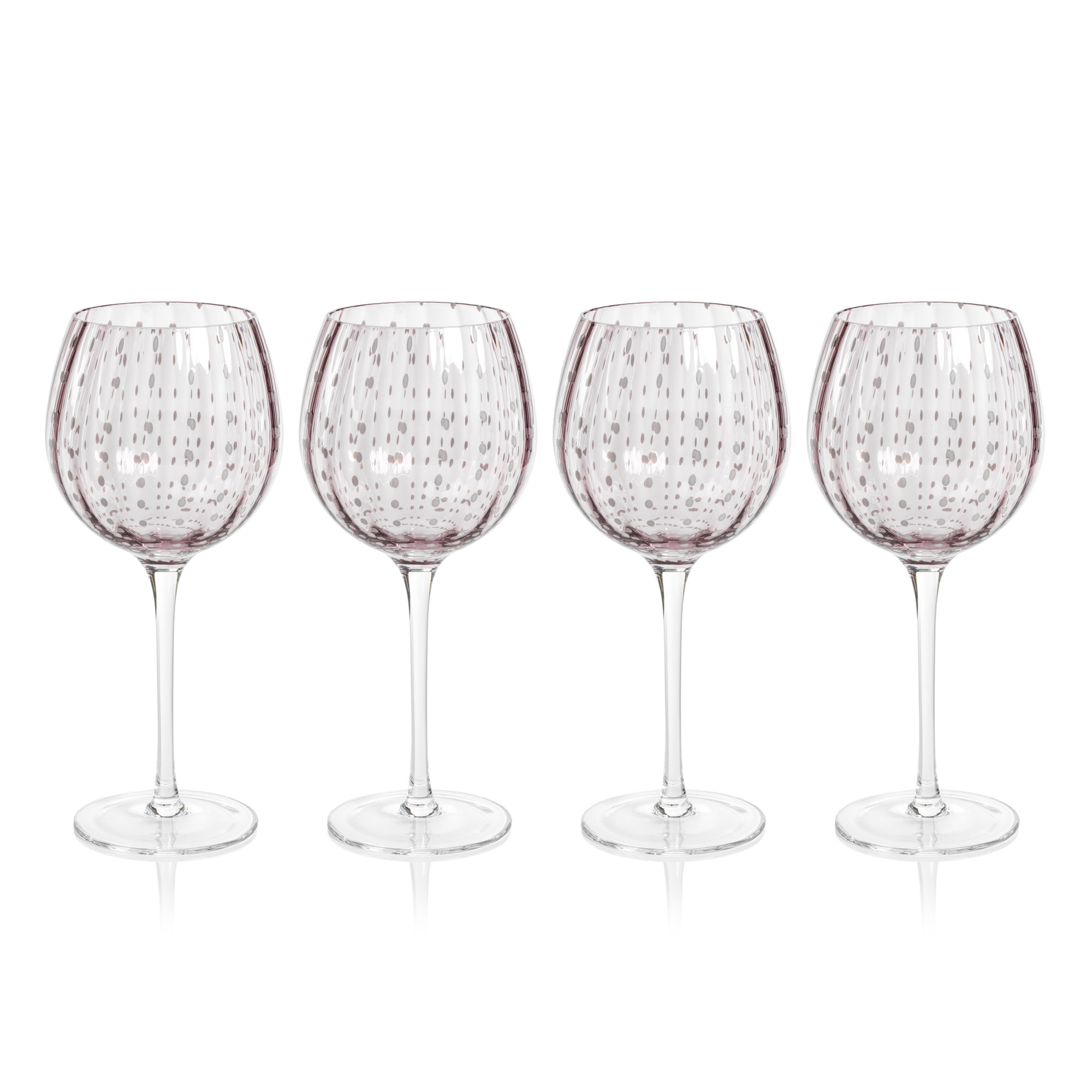 Pescara Dot Wine Glasses, Purple