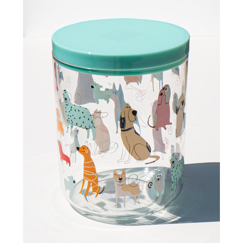 Multicolore pot à gâteries pour chien en lamine 7,5 po x P 7,5 po x H 5,6 po Dog
