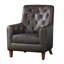 Fauteuil en cuir véritable avec dossier capitonné l 33,25 po Olga-761303057