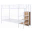 Lit simple superposé en métal avec rangement latéral Garde-robe, L 92,7 po x l 41 po x H 67 po, aucun sommier requis, support solide-1534617335-1534617290