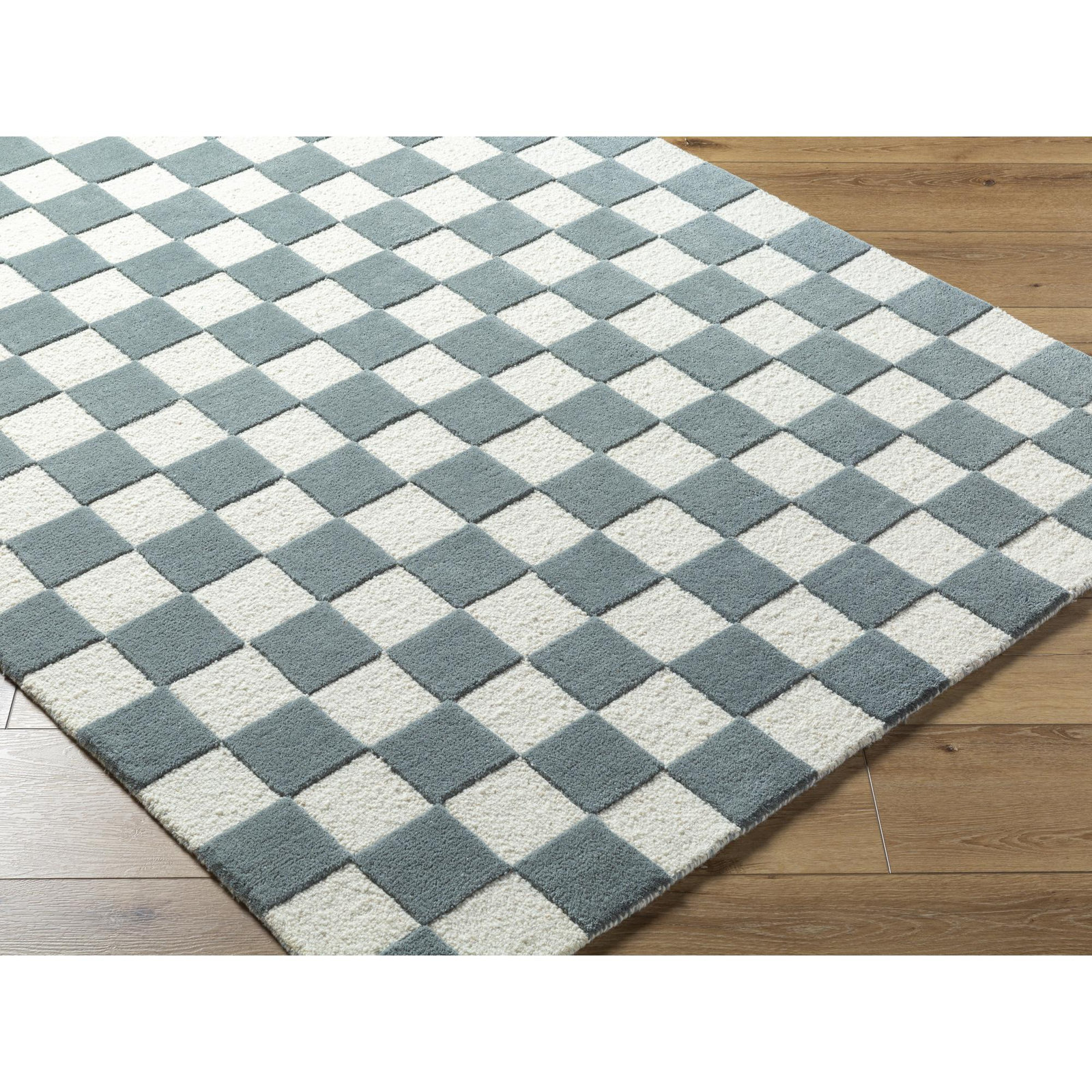 Jenna Teal Hand Tufted Area Rug, Rectangle 2' x 3'