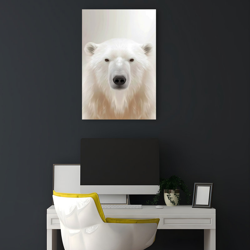 Art mural majestueux, ours serein abstrait contemporain, portrait de nature majestueux, 18" H x 12" W