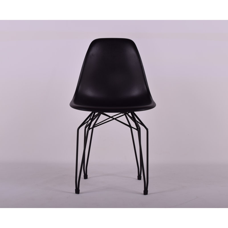 Chaise d'appoint Emelle Diamond, Chrome, Noir