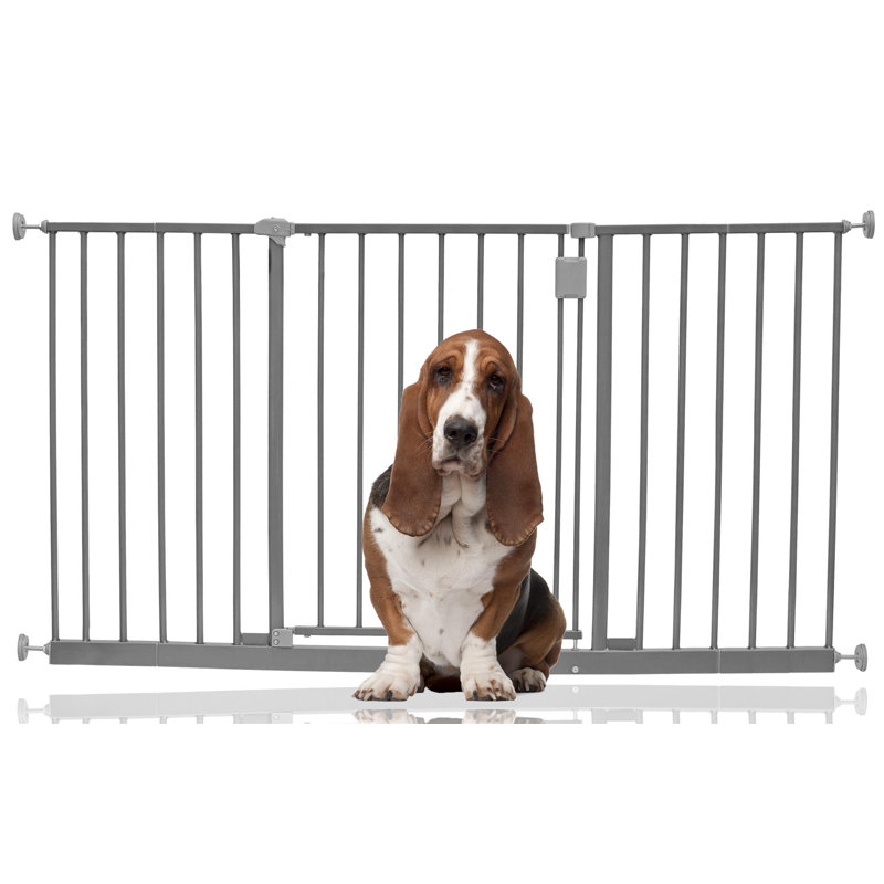 Atso Metal Pressure Mounted Pet Gate, Grey, 134-140 cm