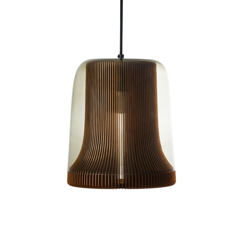 Dub 1 - Light Pendant, Amber Glass/Gray, 6" H x 10.9" W x 10.9" D