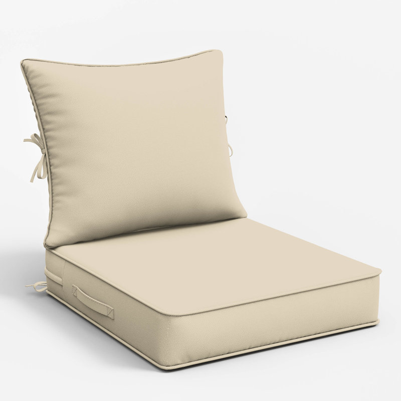 Ensemble de coussins de siège d'extérieur Wynee, L 22 po x P 22 po, 4", Beige