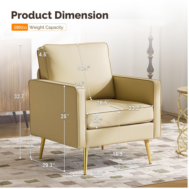 Fauteuil club Bakker, Beige Faux Leather