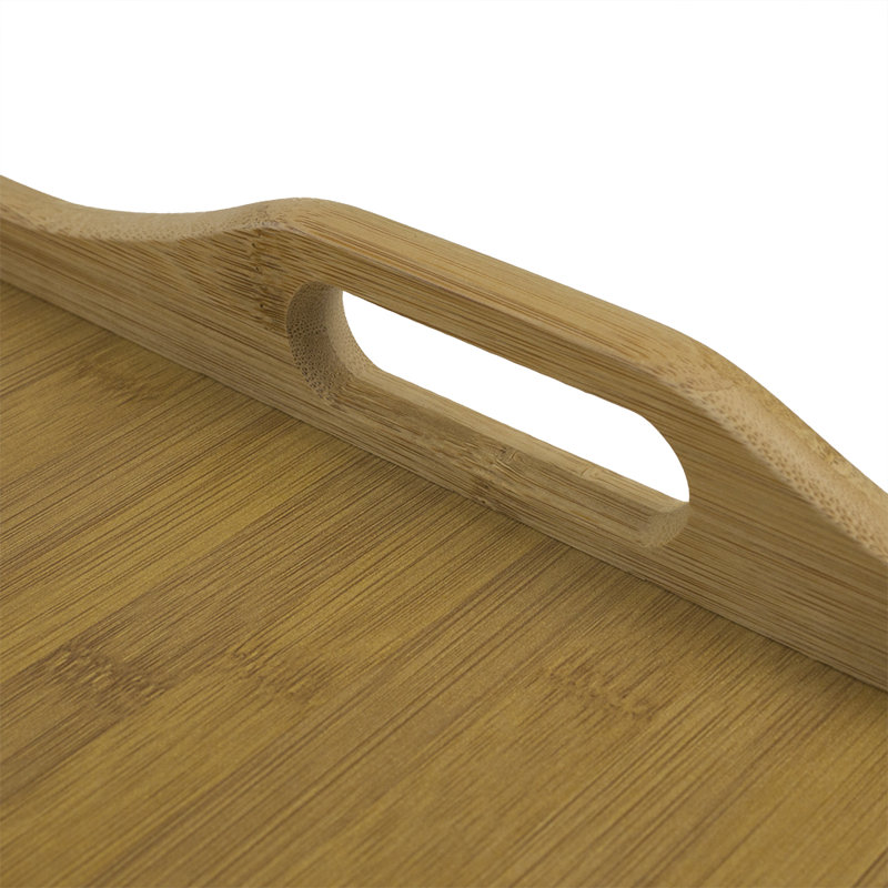 Brown Bamboo Rectangular Foldable Bed Tray