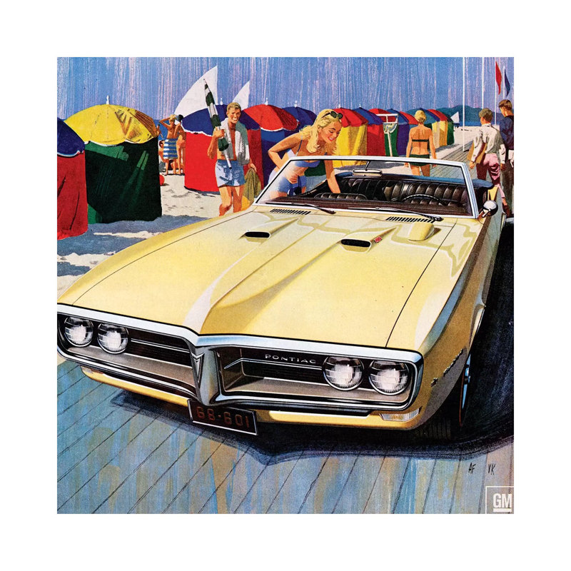 1968 Pontiac Magazine Advert Detail 1 Piece Wrapped Canvas Wall Art, 66.04cm H x 66.04cm W