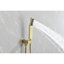 Système de douche en or brossé: pomme de pluie et douchette de 10 po à fixation au mur. Robinet double de salle de bain mural. Robinet de salle de bain avec valve et garniture. Buse autonettoyante. Conforme au tuyau standard américain. Processus d'installation facile